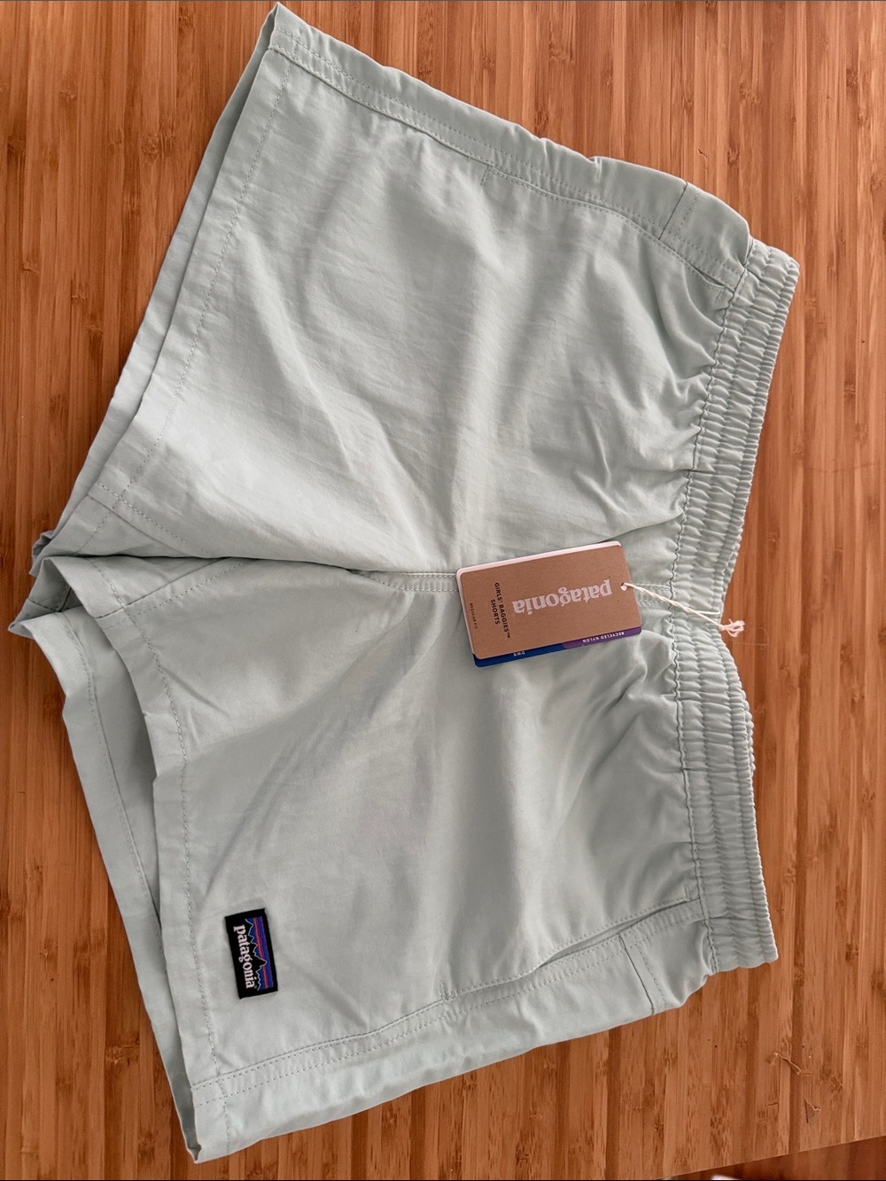 Patagonia Girl’s Baggies Pale Mint Athletic Shorts
